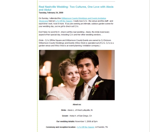 Abdul and Alexis' Wedding Feature on Ashley's Bride Guide